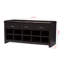 Banc de hall d'entrée avec 3 tiroirs en similicuir brun foncé, H 19,88 po x l 41,61 po x P 15,4 po