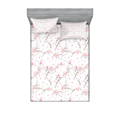 Ensemble de taie décorative à motif floral Ambesonne, taupe mauve rose pâle