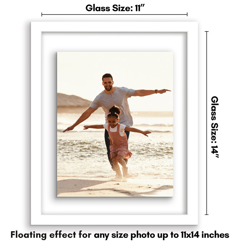 Cadre photo flottant Merranda, L 11 po x H 14 po, White