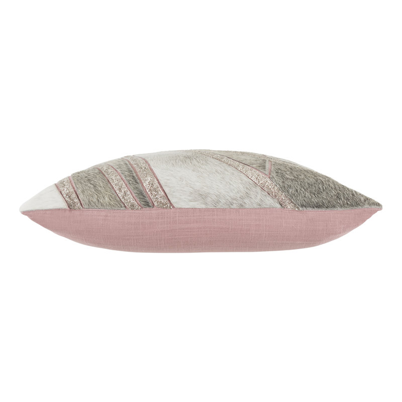 Theo Sequined Leather/Suede Throw Pillow