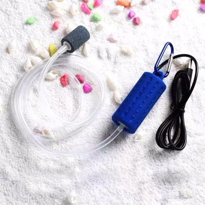 Aquarium Air Pump Mini USB Fish Tank Oxygen Air Pump Portable Air Aerator Pump Energy Saving Oxygen Bubbler With Air Stone And Single Outlet Silicone Tube