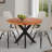 Round Solid Wood Top with Iron Base Dining Table