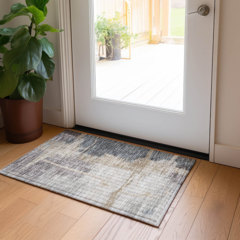 Abstract Indoor / Outdoor Rug, Rectangle 1'8" x 2'6"