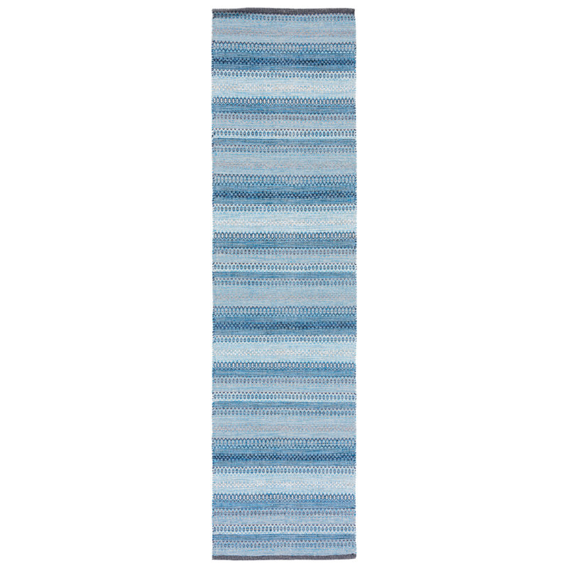 Montauk Flat Weave Cotton Striped Rug, Runner 2'3" x 9'