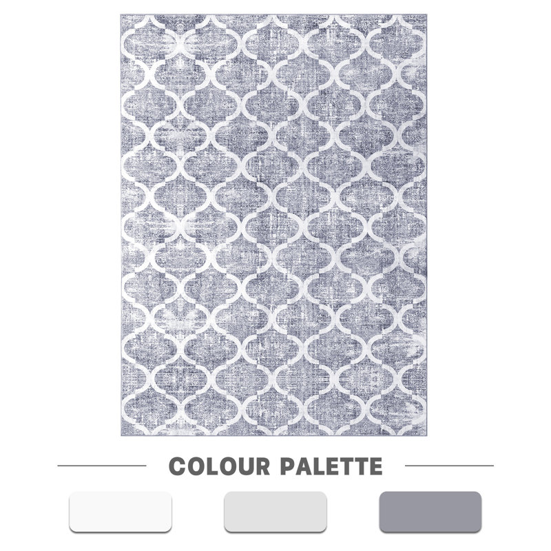 Tapis marocain à motif de treillis Moroccan, Rectangle de 5 pi x 8 pi