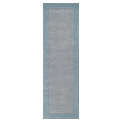 Dolma Gray Aqua Hand-Loomed Wool Rug