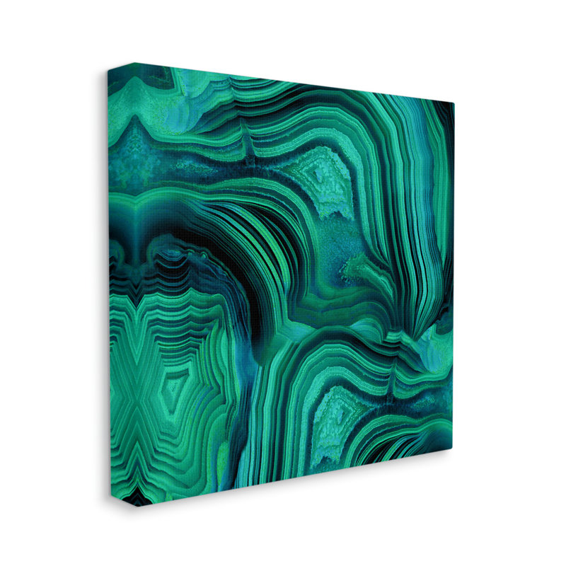 «Green and Blue Malachite Abstract» par Danielle Carson, impression sur toile tendue, H 24 po x l 24 po x P 1,5 po