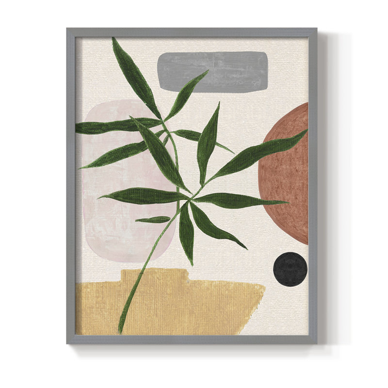 Reproduction encadrée Contemporary Nature II - bois massif, H 15 po x l 12 po, Gris