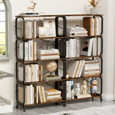 Farragut Faux Wood & Metal 5-Tier Bookshelf by 17 Stories
