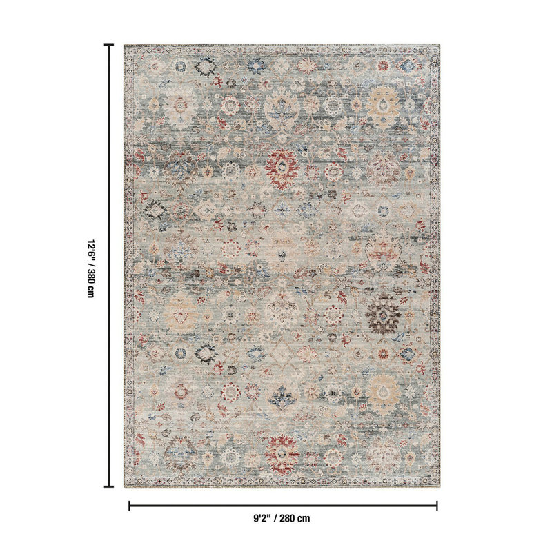 Majestic GC_RYL1003 Green 9 Ft. 2 In. X 12 Ft. 6 In. Area Rug, Rectangle 9'2" x 12'7"