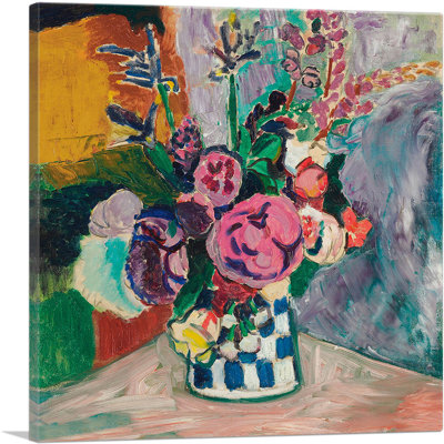 Still Life Of Peonies In A Vase 1907 by Henri Matisse - Wrapped Canvas Painting