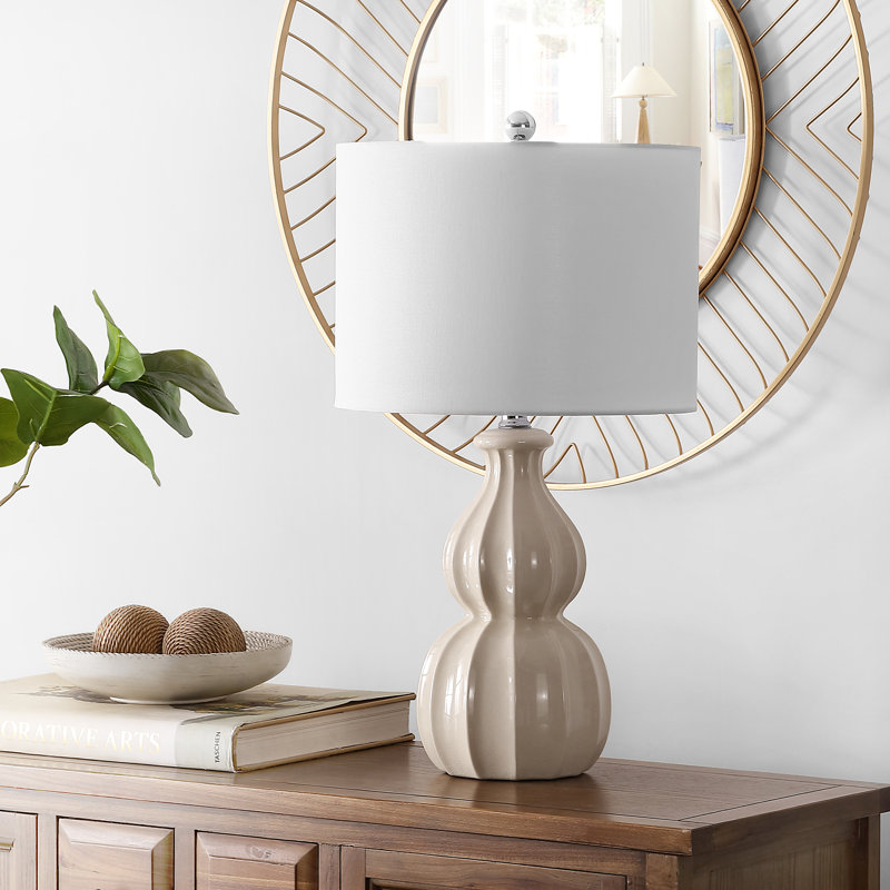 Navilas Ceramic Table Lamp, Ivory