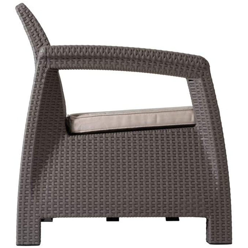 4 - Person Seating Group with Cushions, Brown/Cream