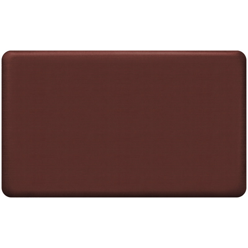 Solid Color Anti-Fatigue Non-Skid Kitchen Mat, 1'8" x 4', Crimson