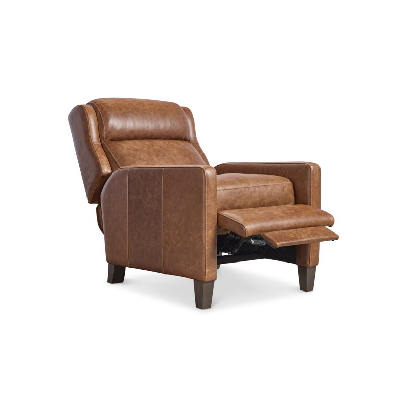 Bernhardt Hampton Leather Recliner, Cream, Olive Leather