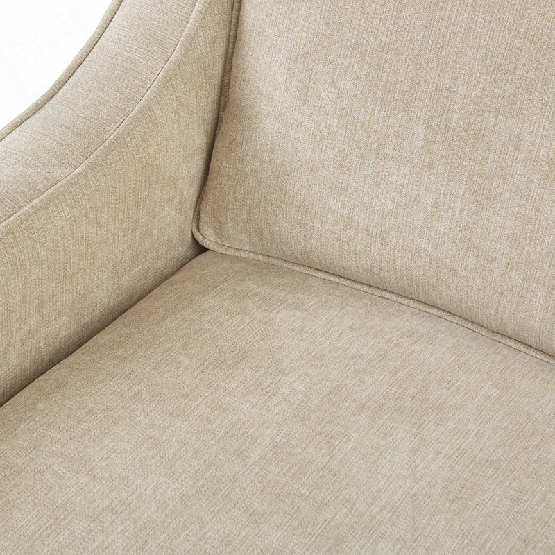 Chaise pivotante rembourrée à 360 degrés, Crème, crème
