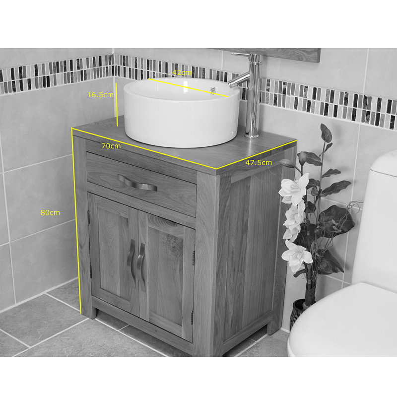 Desirae 700mm Single Bathroom Vanity with Vessel Ceramic Basin