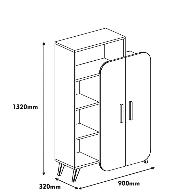 Modern Bookshelf, 5 Shelves, 35.4 x 51.9 x 12.6 inches | 100% Melamine Coated Particle Board, Thickness: 0.7 inches | Wall-Mountable Design, Stylish & Functional Storage Solution for Home or Office, Solid Color - Elegant Novelty