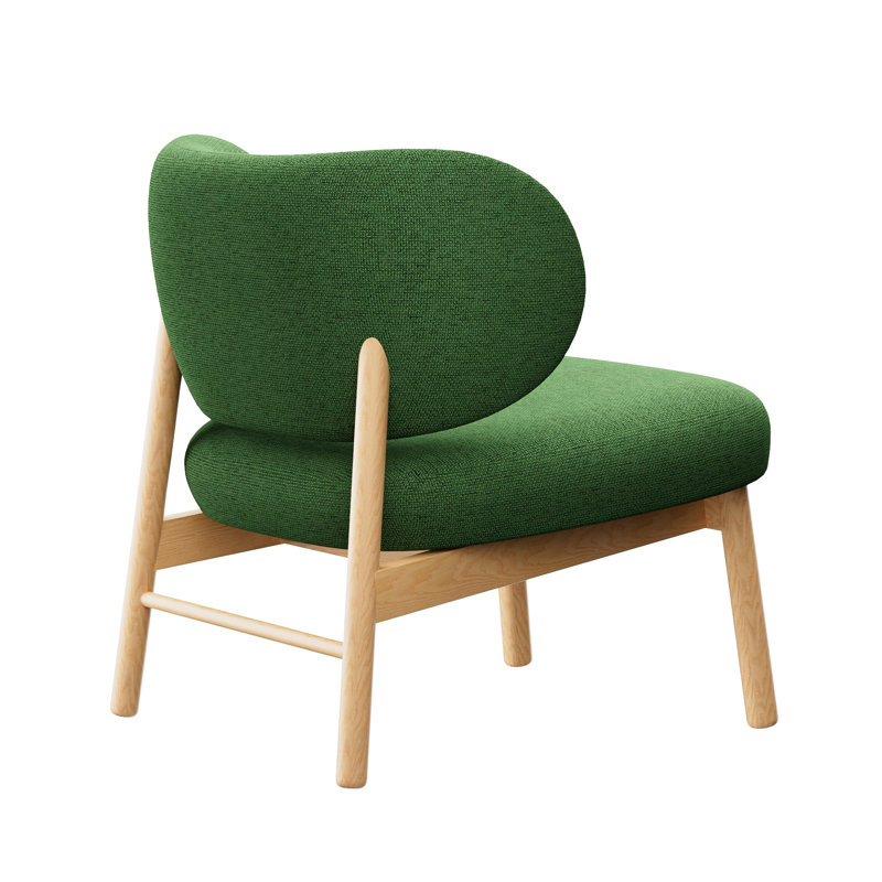 Chaise d'appoint rembourrée en bois, Vert