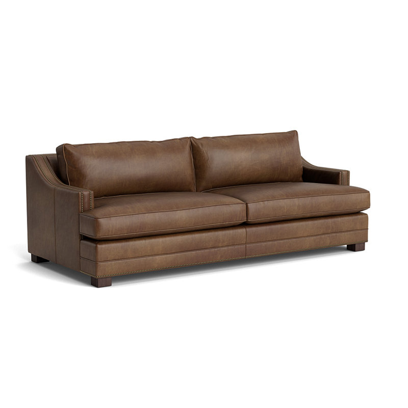 Keaton Upholstered 74 Sofa, Antique Brass, Java, Bedford - Tobacco