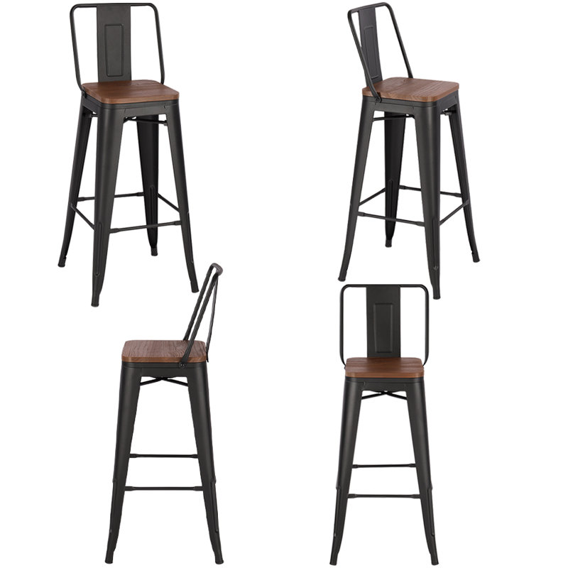 Thornbury Counter Stool with Metal Frame, Brown/Grey