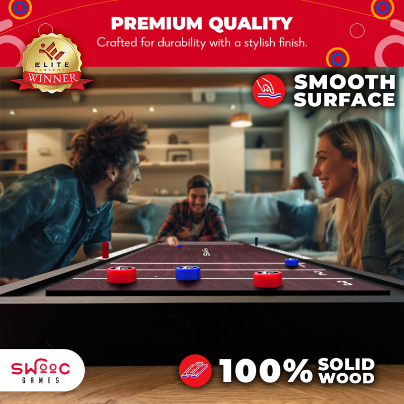 Jeu de jeu de palets et de curling 2 en 1 de qualité supérieure