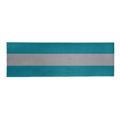 Tapis bleu sarcelle / gris