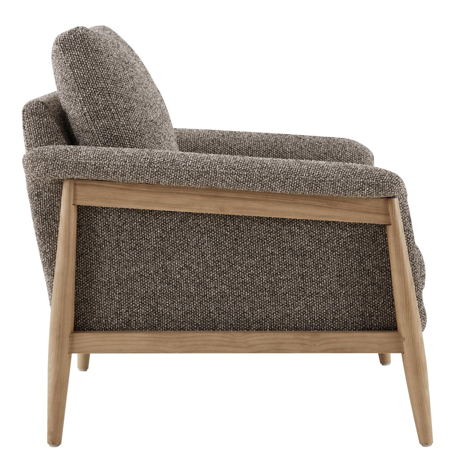 Minetta Accent Chair With Solid Wood Legs, Gellar Earth Tweed