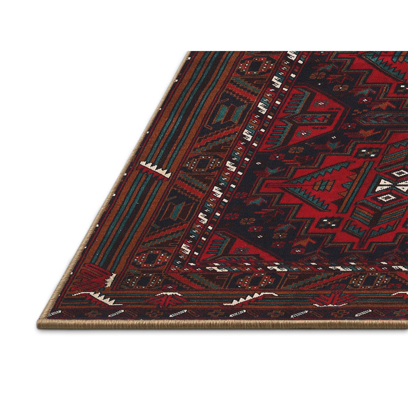 Tapis traditionnel rouge / noir Picariello, Rectangle 2 pi x 3 pi
