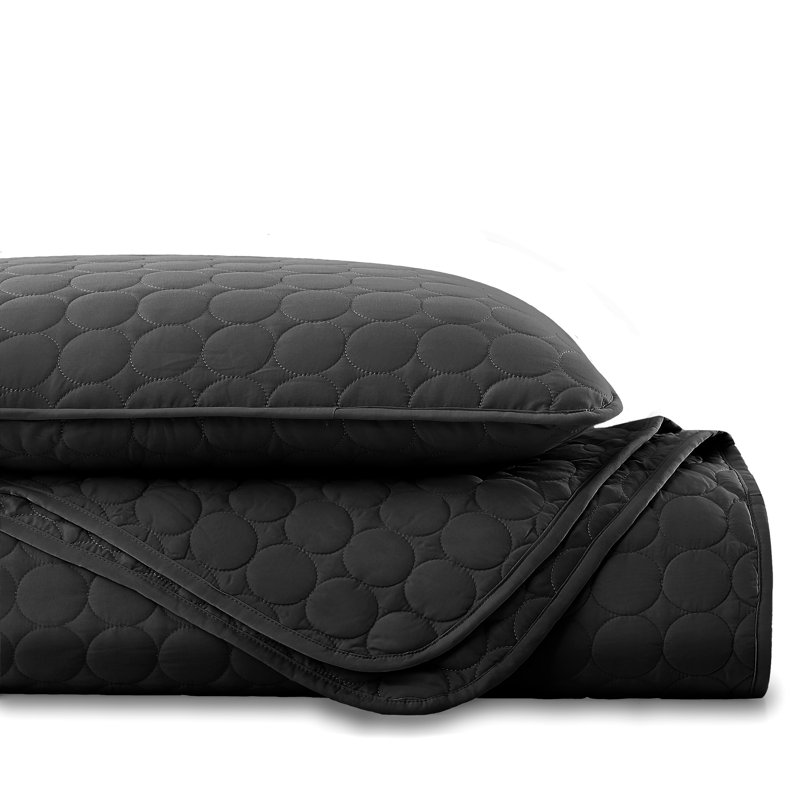 Black King Microfiber Oversized Quilt Set