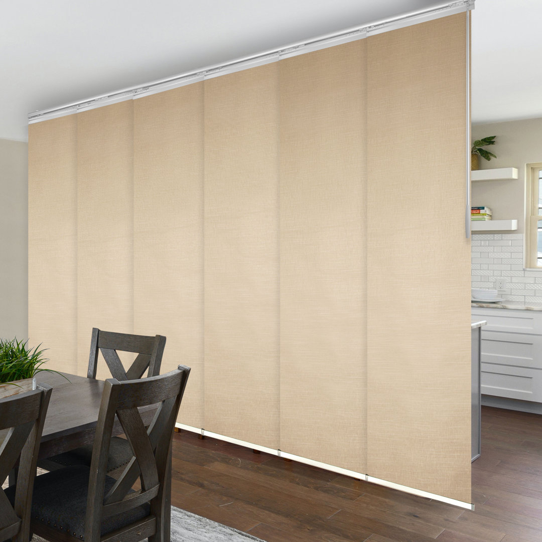 6-Panel Single Rail Blackout Panel Track Extendable 70"-130"W x 94"H, Panel width 23.5" Rod Desyne 