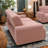 88 In. Pink Upholstered Convertible Sleeper Sofa