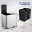Stainless Steel Step On Multi-Compartment Rubbish & Recycling Bin - 30L
