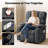 Infinite-Position Power Recliner With USB Port , Cup Holder & & Side Pockets, Thick Seat Cushion, Chenille Reclining Chair-1724008419