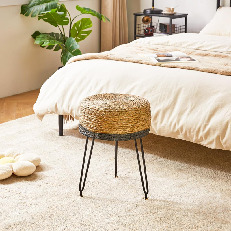 Tabouret d'appoint en métal Nyell, Brun / gris