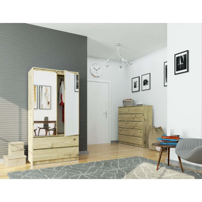 Silenus 2 Door Manufactured Wood Wardrobe