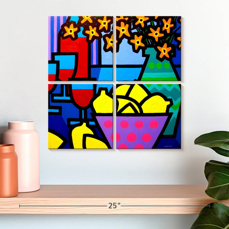 Yarlin vin citrons et fleurs, H 18 po x l 18 po