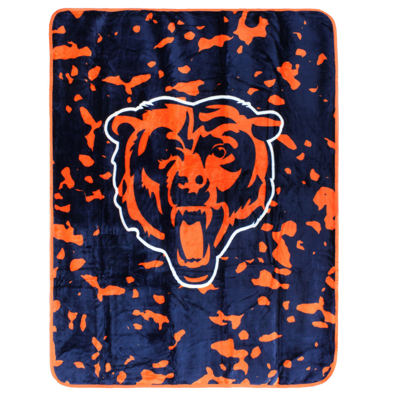 Chicago Bears Navy and Orange Knitted Throw Blanket