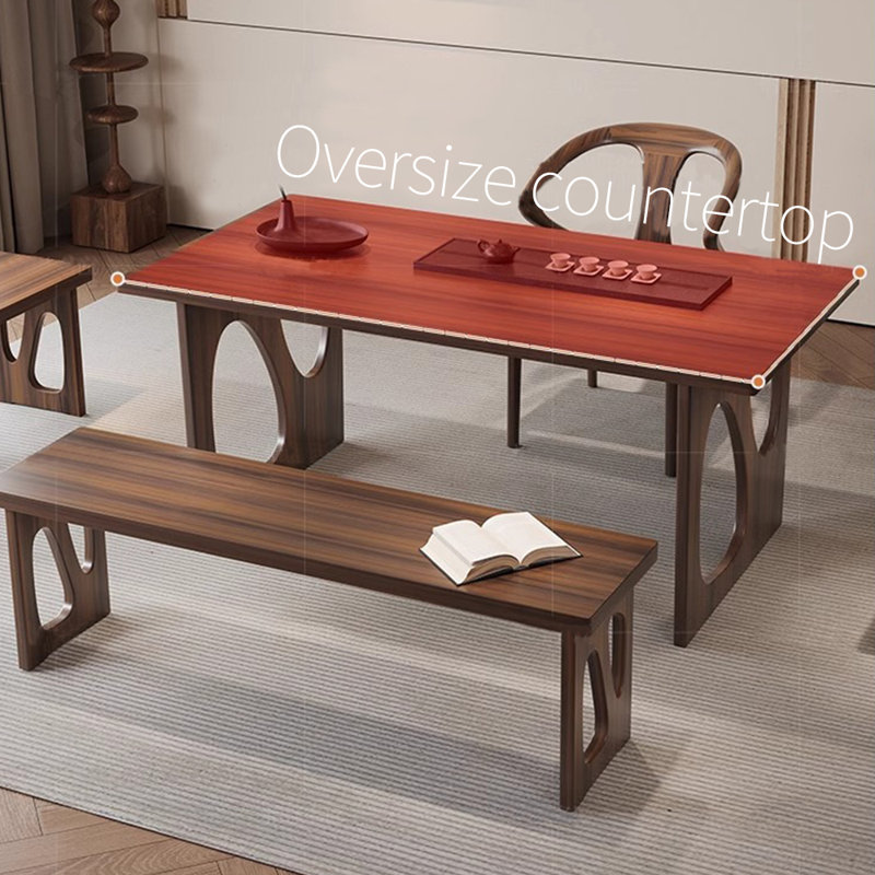 Ensemble de table de salle à manger en bois de noyer massif, H 29,53 po x L 70,87 po x l 31,5 po