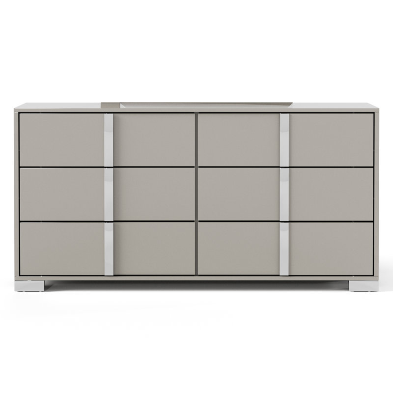 Commode 6 tiroirs Duckworth, Gris taupe