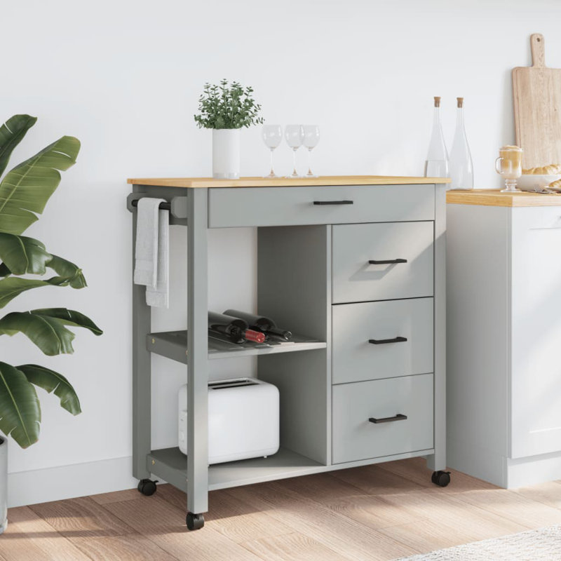 Kitchen Serving Cart, Grey