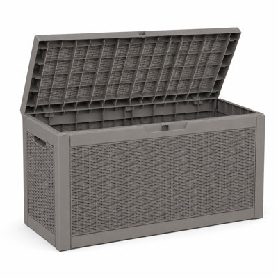 42" D x 17" W Resin Wicker Deck Box with Seat