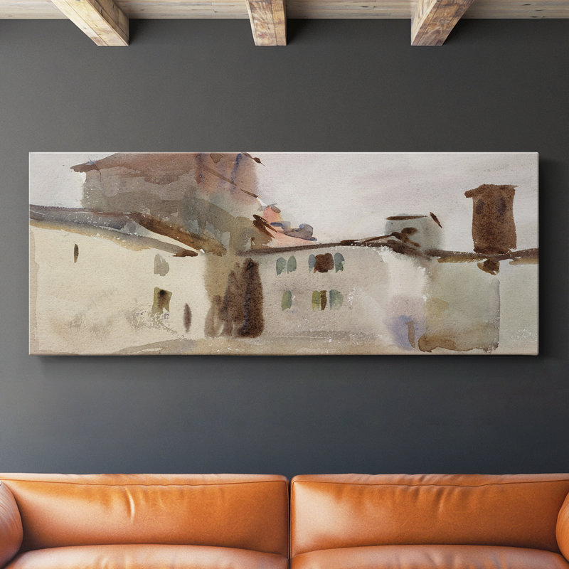 Série paysage - CCxxi - Toile tendue avec châssis - Prêt à accrocher, H 16 po x l 40 po