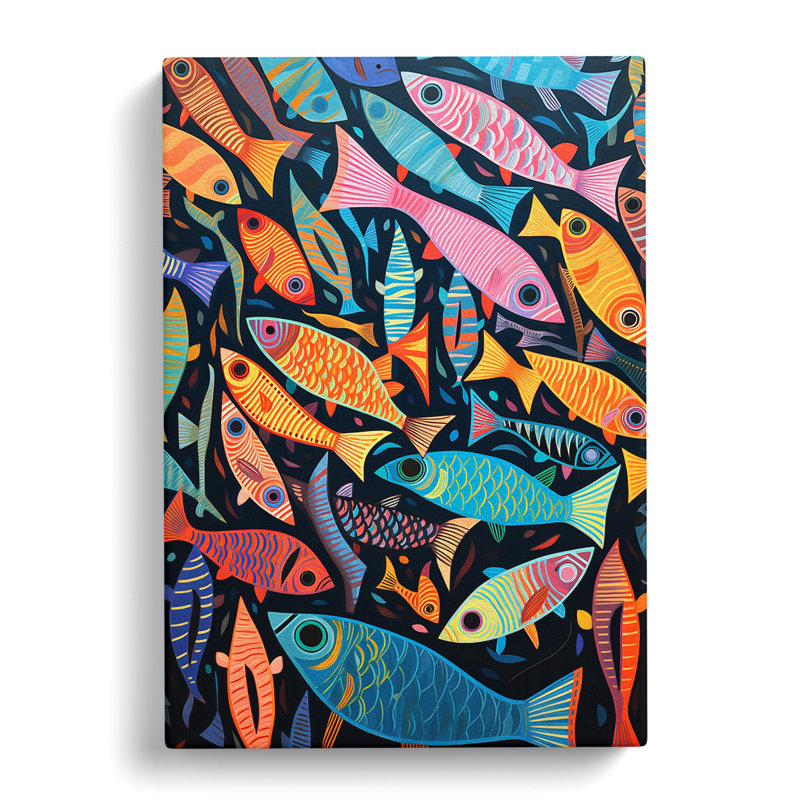 Fish Op Art - Wrapped Canvas, 60cm H x 40cm W x 3cm D