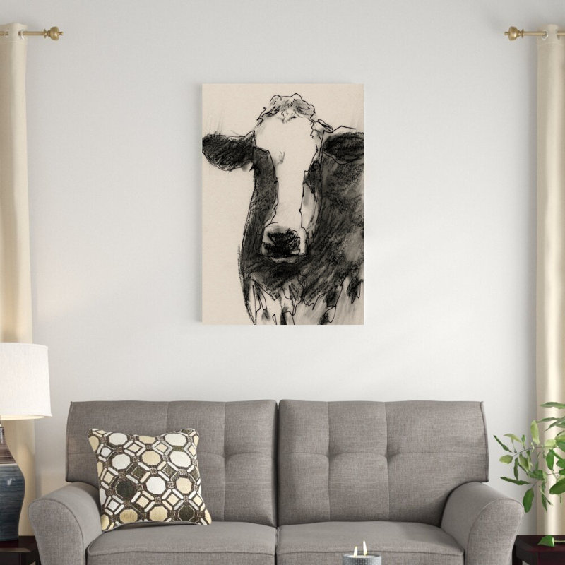 Portrait de vache croquis II, H 36 po x l 24 po