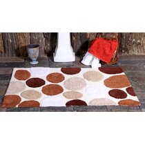 Cascata 100% Cotton Polka Dots Bath Rug (Set of 2) Wade Logan Color: White