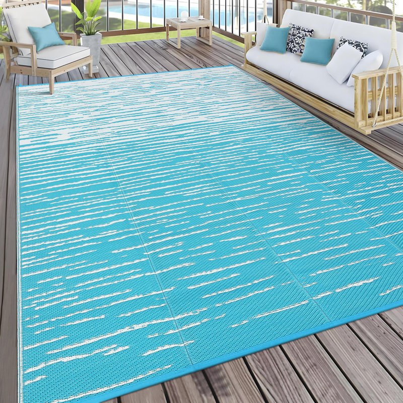 Area Rugs Outdoor Patio Rug Waterproof Modern Bordered Indoor Outdoor Throw Carpet Checkered Reversible Mat for Front Door Rv