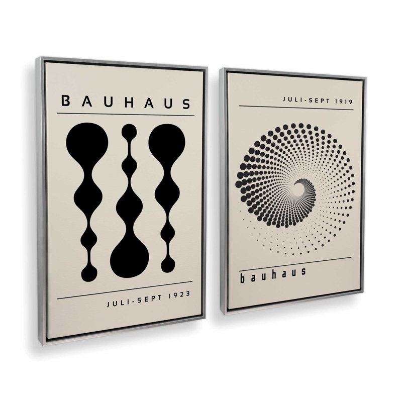 Ensemble de 2 Bauhaus in Motion Duo, H 19 po x l 26 po x P 1,75 po, Cadre flottant en chrome poli