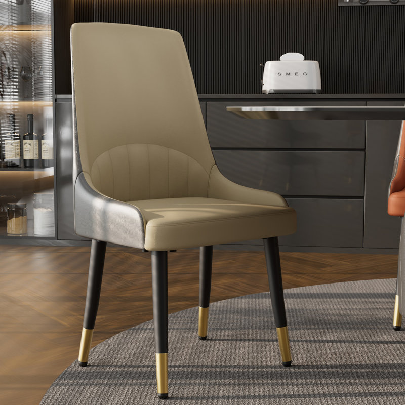 Bernelda 47.5cm H Microfiber / Microsuede Upholstered Side Chair, Light Khaki/Grey