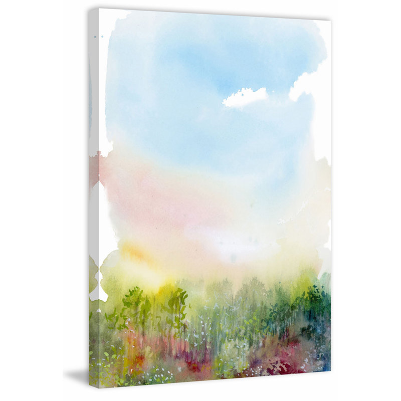 « spring pré », reproduction de peinture à l’aquarelle sur toile tendue, H 18 po x l 12 po x P 1,5 po